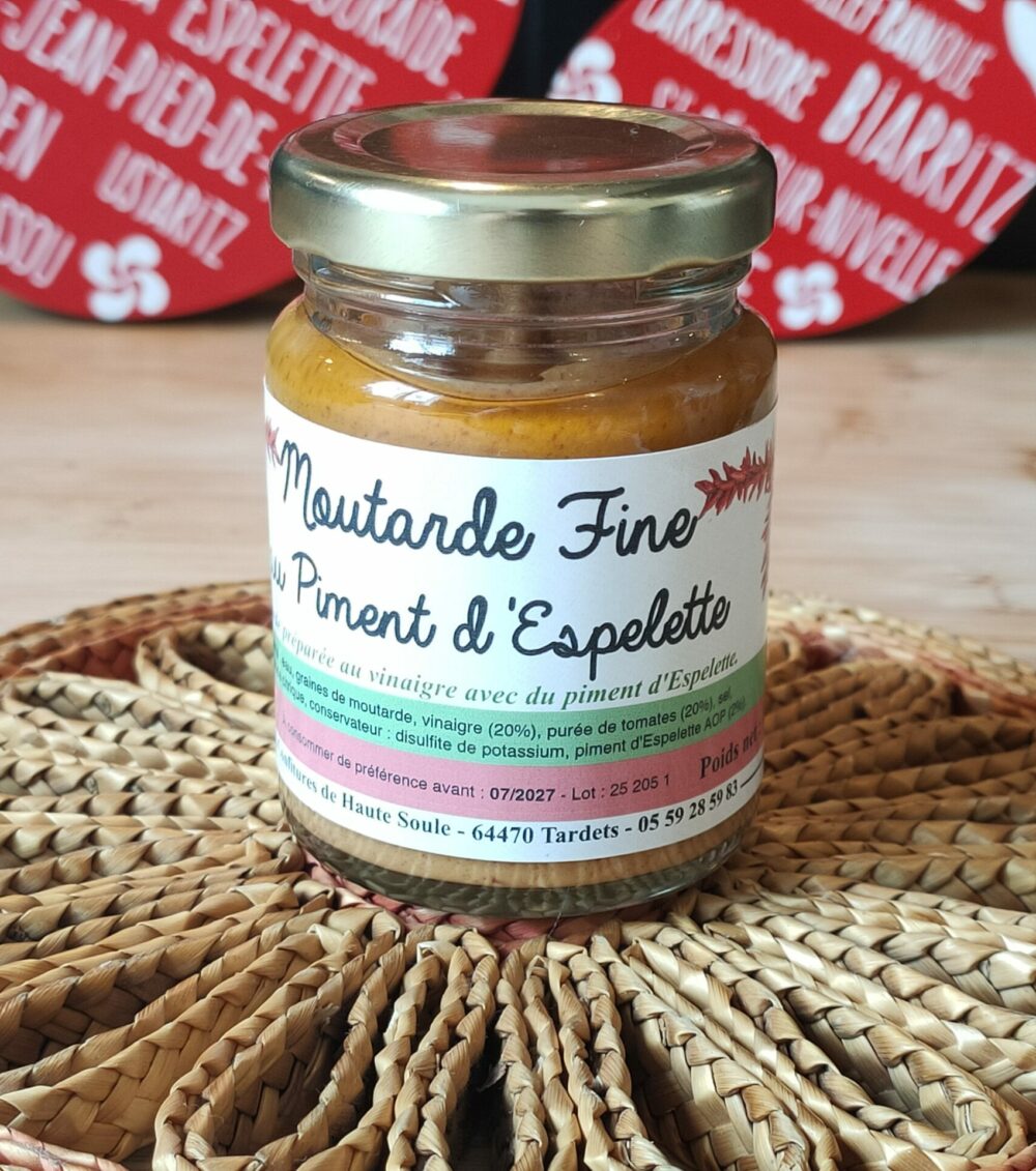 Moutarde fine au Piment d’Espelette (Bocal de 90 g)