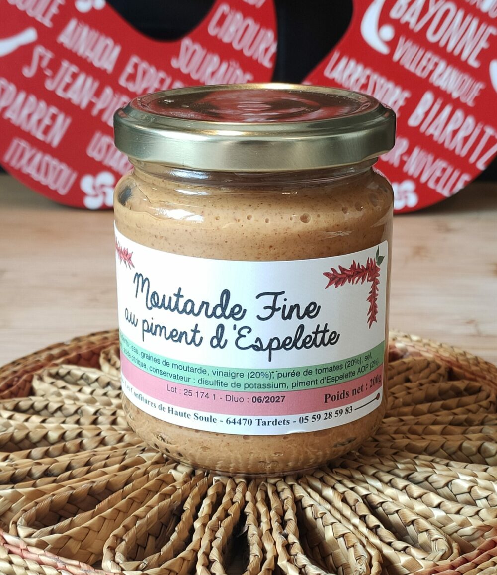 Moutarde fine au Piment d’Espelette (Bocal de 200 g)