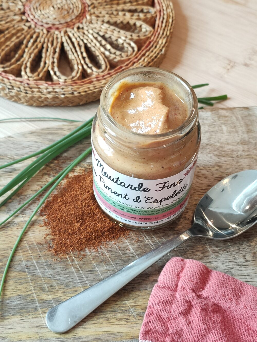Moutarde fine au Piment d’Espelette (Bocal de 90 g)